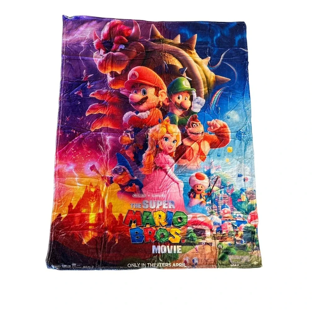 Super‎ Mario Bros Movie 2023 Fleece Throw Soft Blanket Poster Art Nintendo NWOT